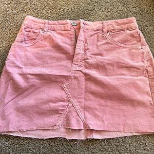 Topshop pink suede mini skirt